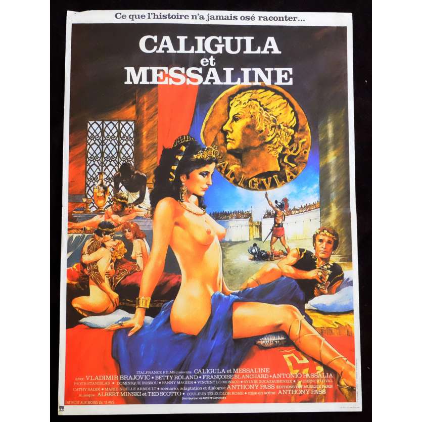CALIGULA AND MESSALINA French Movie Poster  15x21 - 1981 - Bruno Mattei, Vladimir Brajovic