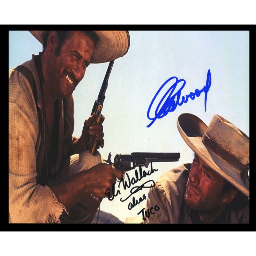 THE GOOD THE BAD AND THE UGLY US Signed Still 8x10 - 1980's - Sergio Leone, Clint Eastwood