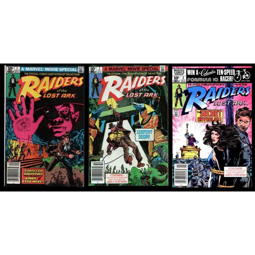 INDIANA JONES LES AVENTURIERS DE L'ARCHE PERDUE 3x Comic Books  21x30 - 1981 - Harrison Ford, Steven Spielberg
