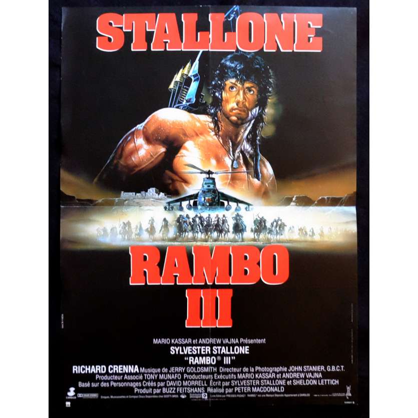 RAMBO 3 French Movie Poster  15x21 - 1988 - Sylvester Stallone, Richard Crenna