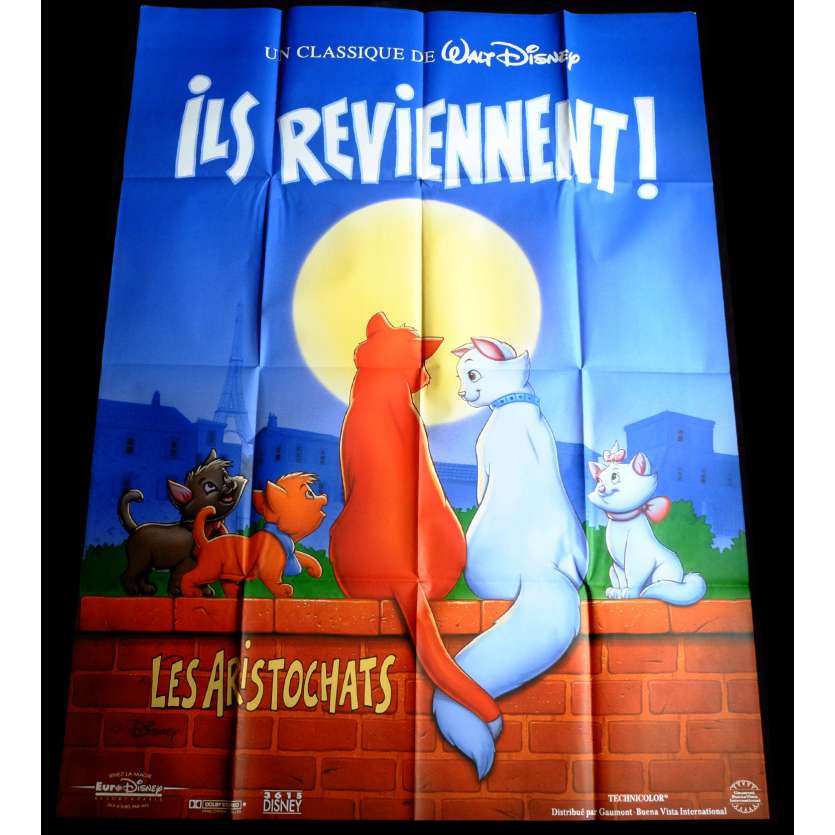THE ARISTOCATS French Movie Poster 47x63 - R1990 - Walt Disney, Phil Harris