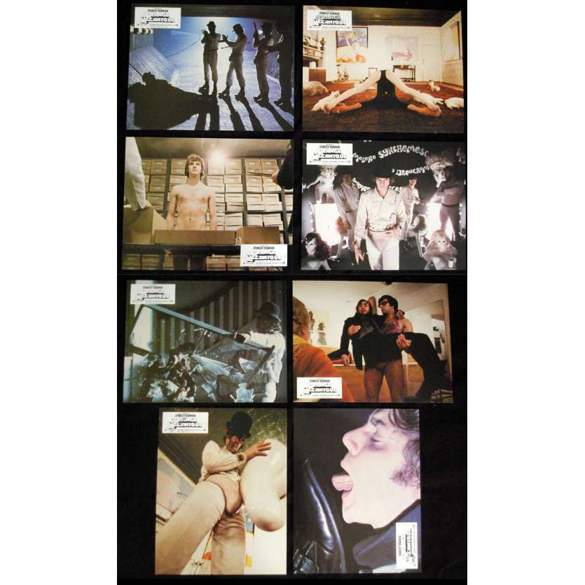 CLOCKWORK ORANGE Rare Lobby Card Set - R82 - Stanley Kubrick