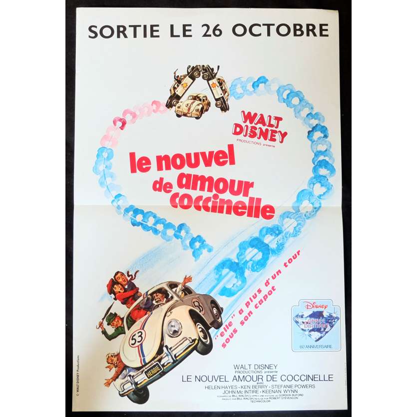 UN NOUVEL AMOUR DE COCCINELLE Affiche de film 40x60 - 1974 - Stephanie Powers, Walt Disney