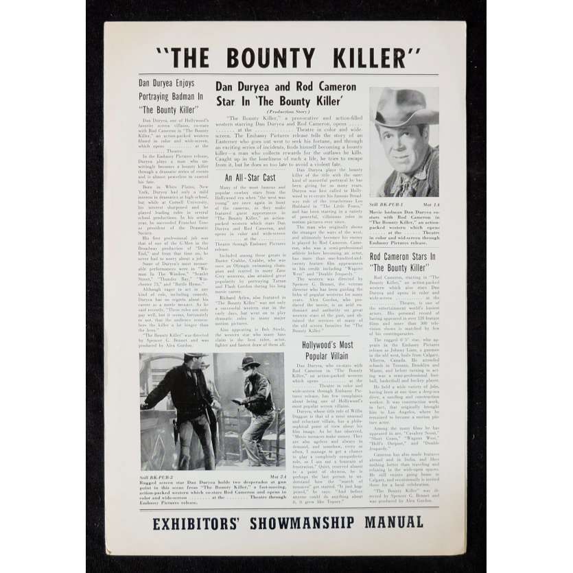 THE BOUNTY KILLER US Pressbook 11x17 - 1965 - Spencer G. Bennet, Dan Duryea