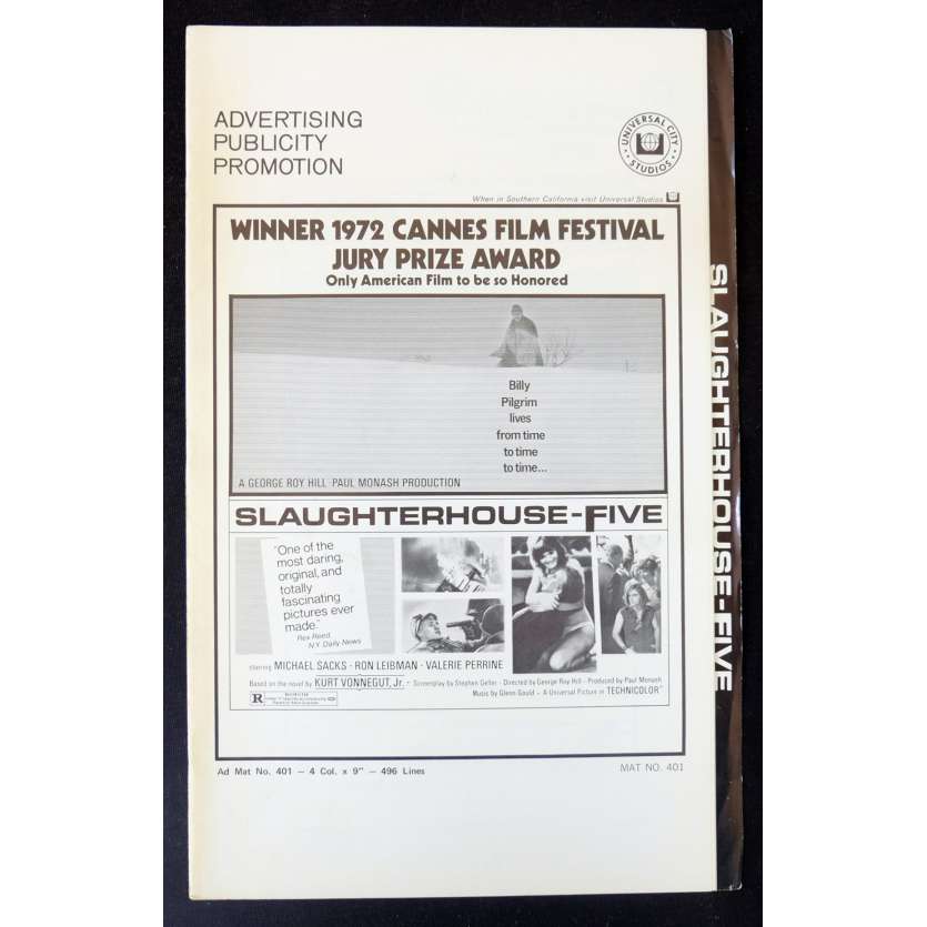 ABATTOIR 5 Dossier de presse  28x43 - 1972 - Michael Sacks, Geaorge Roy Hill