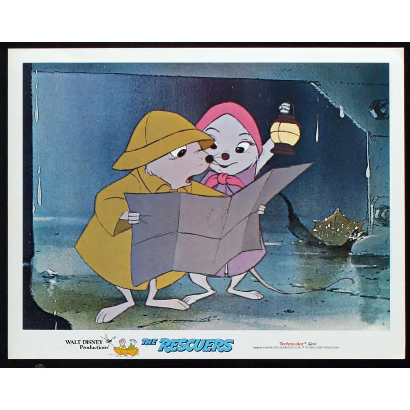 RESCUERS US Lobby Card N7 11x14 - 1977 - Walt Disney, Eva Gabor
