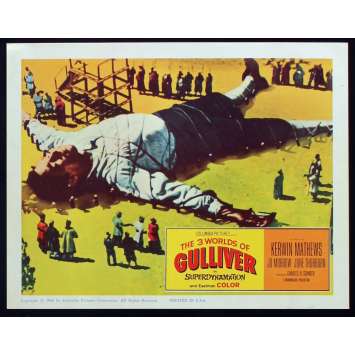 3 WORLDS OF GULLIVER US Lobby Card N6 11x14 - 1960 - Ray Harryhausen, Kerwin Mathews