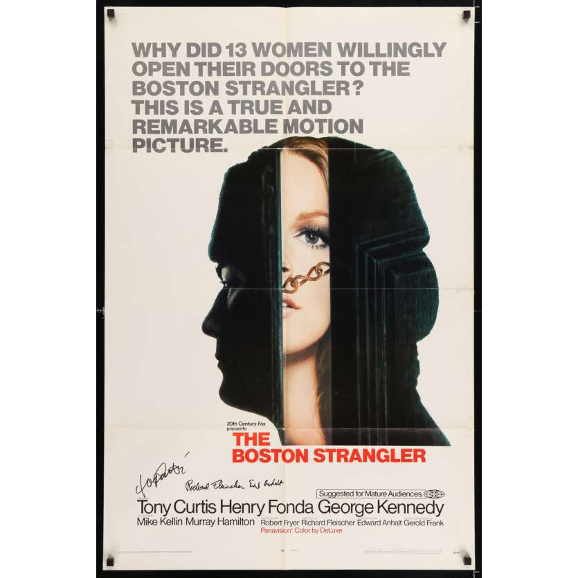 BOSTON STRANGLER Signed Poster by Tony Curtis, Richard Fleischer and Edward Anhalt - 1968
