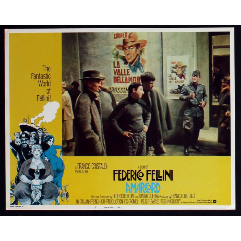 AMARCORD US Lobby Card N7 11x14 - 1974 - Federico Fellini, Magali Noel