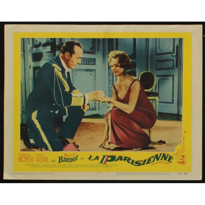 LA PARISIENNE US Lobby Card NI 11x14 - 1958 - Michel Boisrond, Brigitte Bardot