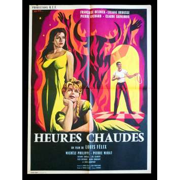 HOT HOURS French Movie Poster 23x32 - 1959 - Louis Felix, Francoise Deldick, Liliane Brousse