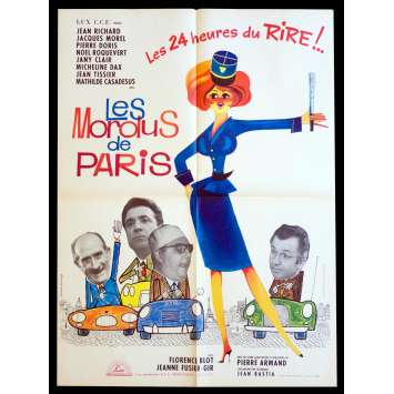 LES MORDUS DE PARIS Affiche de film 60x80 - 1965 - Jean Richard, Jacques Morel, tour eiffel