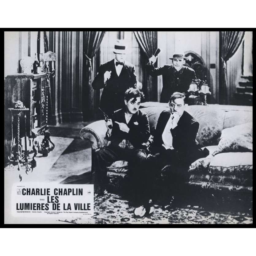 CITY LIGHTS French Lobby Card N3 9x12 - R1969 - Charlie Chaplin, Virginia Cherill