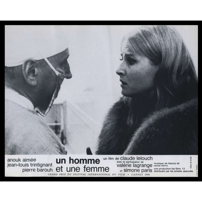 A MAN AND A WOMAN French Lobby Card N6 9x12 - 1966 - Claude Lelouch, Anouk Aymée