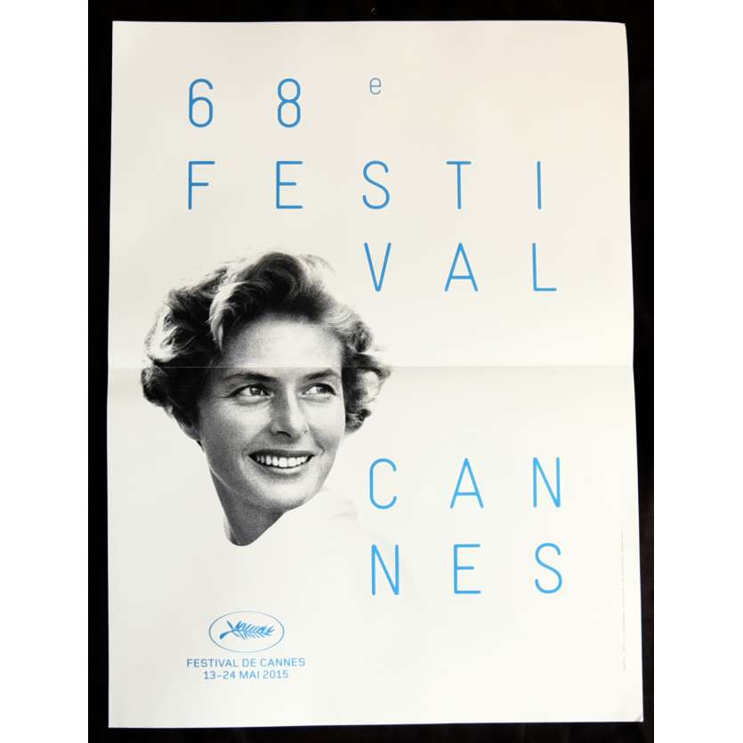 FESTIVAL DE CANNES 2015 Original Movie Poster, 15x21 Ingrid Bergman, Folded