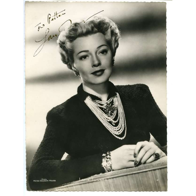 LANA TURNER French DeLuxe Signed Still 7x9,5 - 1944 - ,