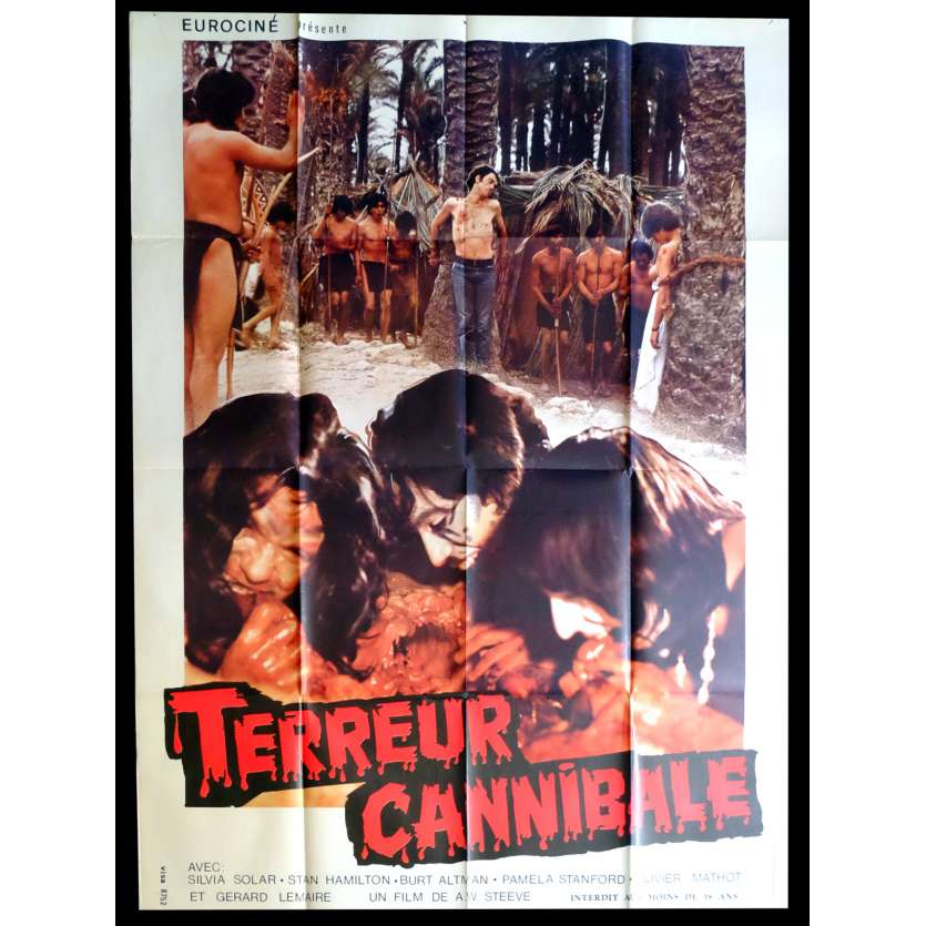 CANNIBAL TERROR French Movie Poster 47x63 - 1980 - Alain Deruelle, Sylvia Solar