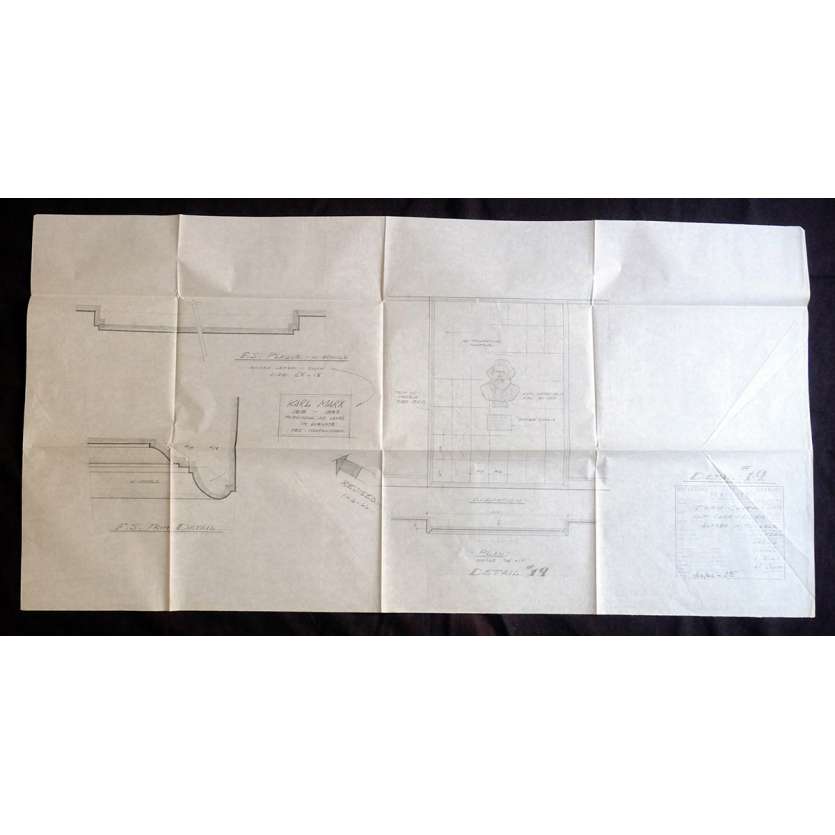 TORN CURTAIN US Architectural Set Drawing 41x40 - 1966 - Alfred Hitchcock, Paul Newman
