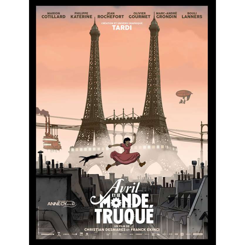 AVRIL ET LE MONDE TRUQUÉ Affiche de film 40x60 - 2015 - Marion Cotillard, Jacques Tardi