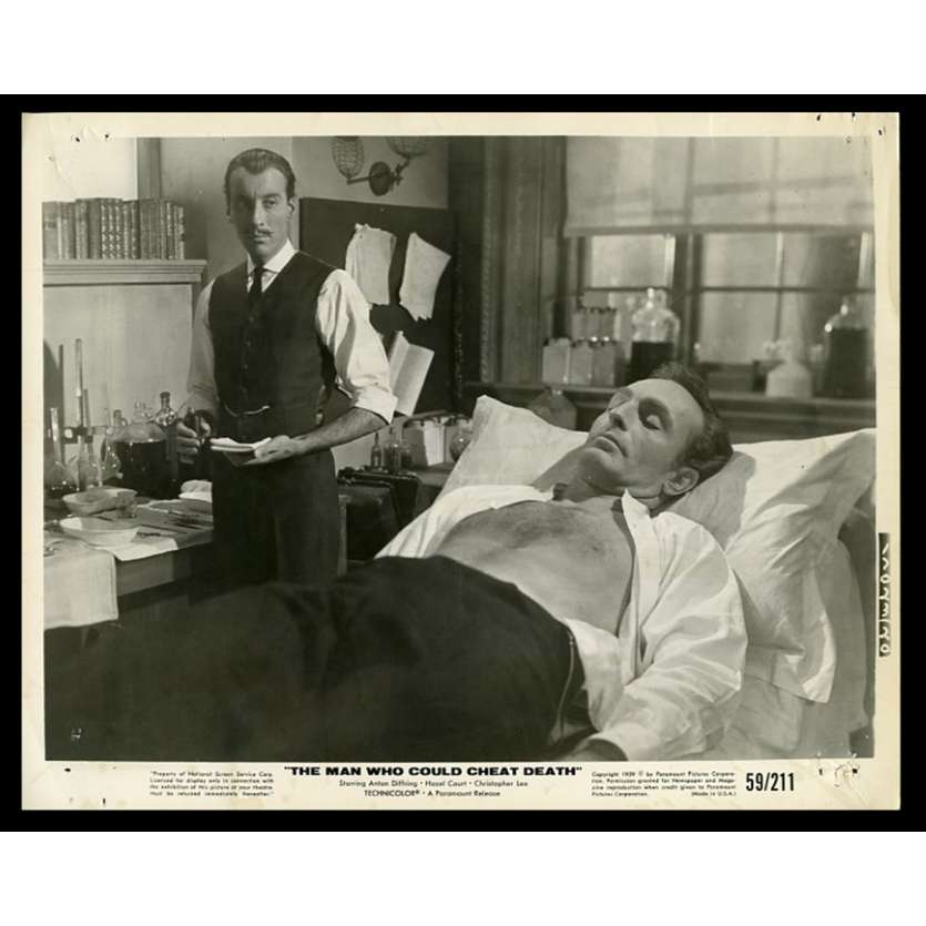 THE MAN WHO COULD CHEAT DEATH US Movie Still 8X10 - 1959 - Hammer films, Christopher Lee