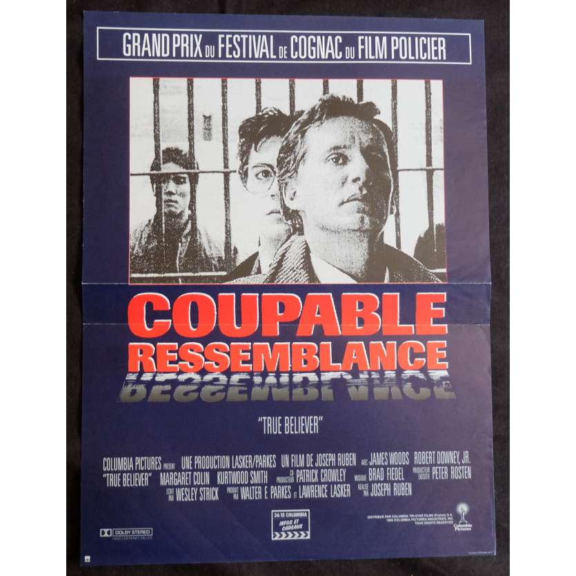 COUPABLE RESSEMBLANCE Affiche de film 40x60 - 1989 - Robert Downey Jr, Joseph Ruben