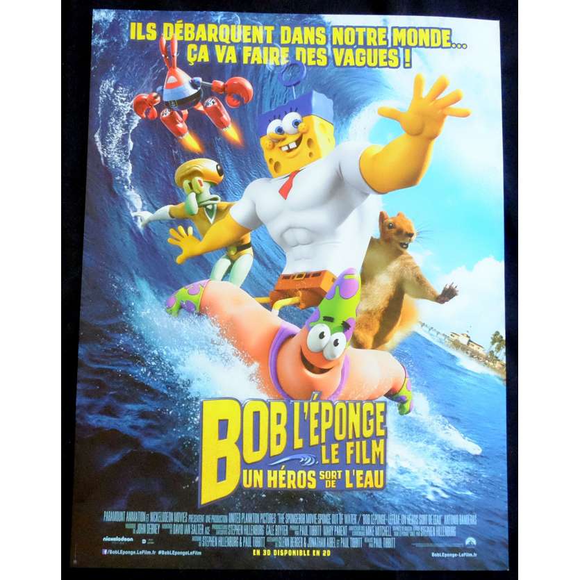 SPONGE BOB Style A French Movie Poster  15x21 - 2014 - Paul Tibbit, Antonio Banderas