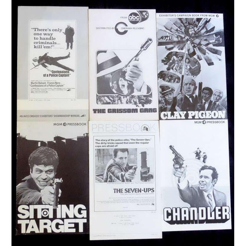 CRIME LOT 3 US Pressbook lot 11x15 - 1970's - Damiani, Aldrich, Telly Savalas, Oliver Reed