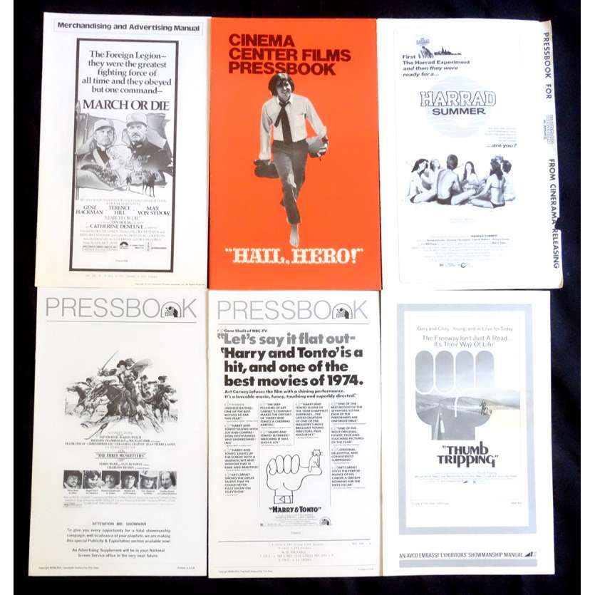 LOT 6 Dossiers de presse 28x43 - 1970's - Gene Hackman, Terence Hill, Richard Lester