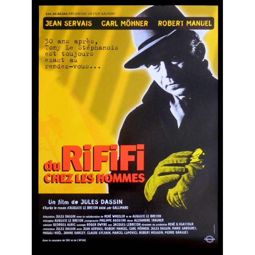 DU RIFIFI CHEZ LES HOMMES Affiche de film  40x60 - R2015 - Jean Servais, Jules Dassin