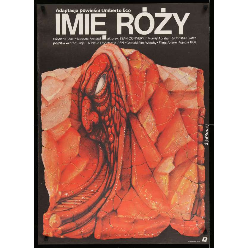 NAME OF THE ROSE Polish Movie Poster 27x38 - 1987 - Jean-Jacques Annaud, Sean Connery