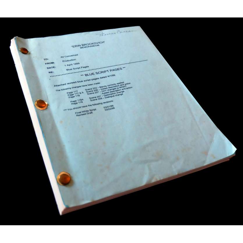 ERIN BROCKOVITCH US Movie Script 122p 9x12 - 1999 - Steven Soderberg, Julia Roberts