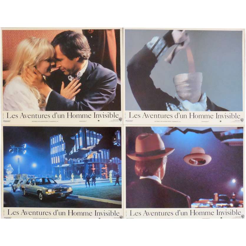INVISIBLE MAN French Lobby Cards x4 9x12 - 1992 - John Carpenter, Chevy Chase
