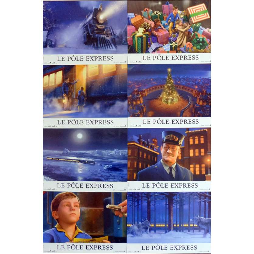 POLAR EXPRESS French Lobby Cards x8 9x12 - 2004 - Robert Zemeckis, Tom Hanks