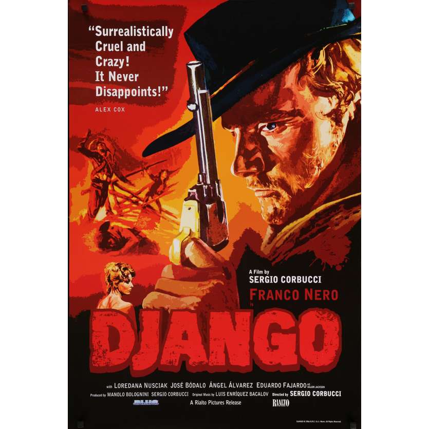DJANGO Movie Poster 29x41 in. USA - 1966 - Sergio Corbucci, Franco Nero