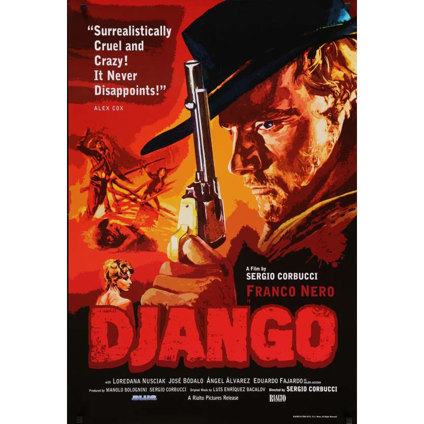 DJANGO Movie Poster  29x41 in. USA - 1966 - Sergio Corbucci, Franco Nero