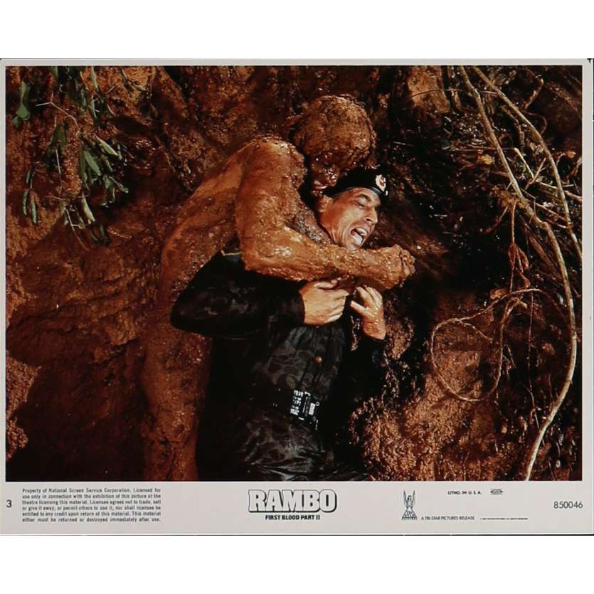 RAMBO FIRST BLOOD PART II Lobby Card N5 8x10 in. USA - 1985 - George P. Cosmatos, Sylvester Stallone