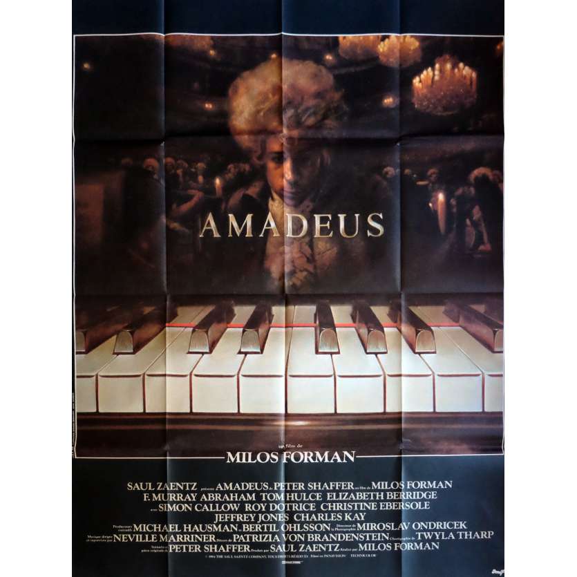 AMADEUS Affiche de film 120x160 cm - 1984 - F. Murrray Abraham, Milos Forman