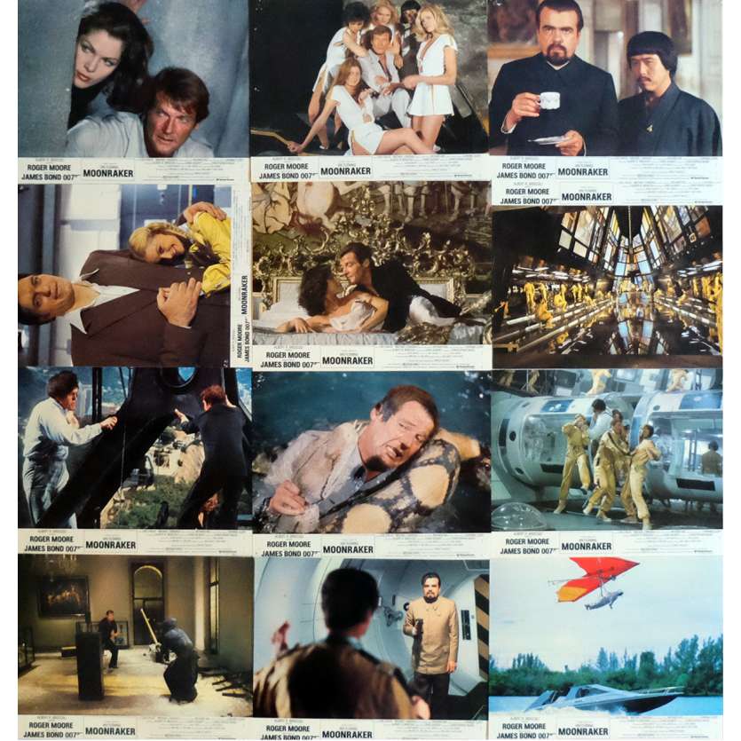 MOONRAKER Lobby Cards x12 9x12 in. French - 1979 - James Bond, Roger Moore