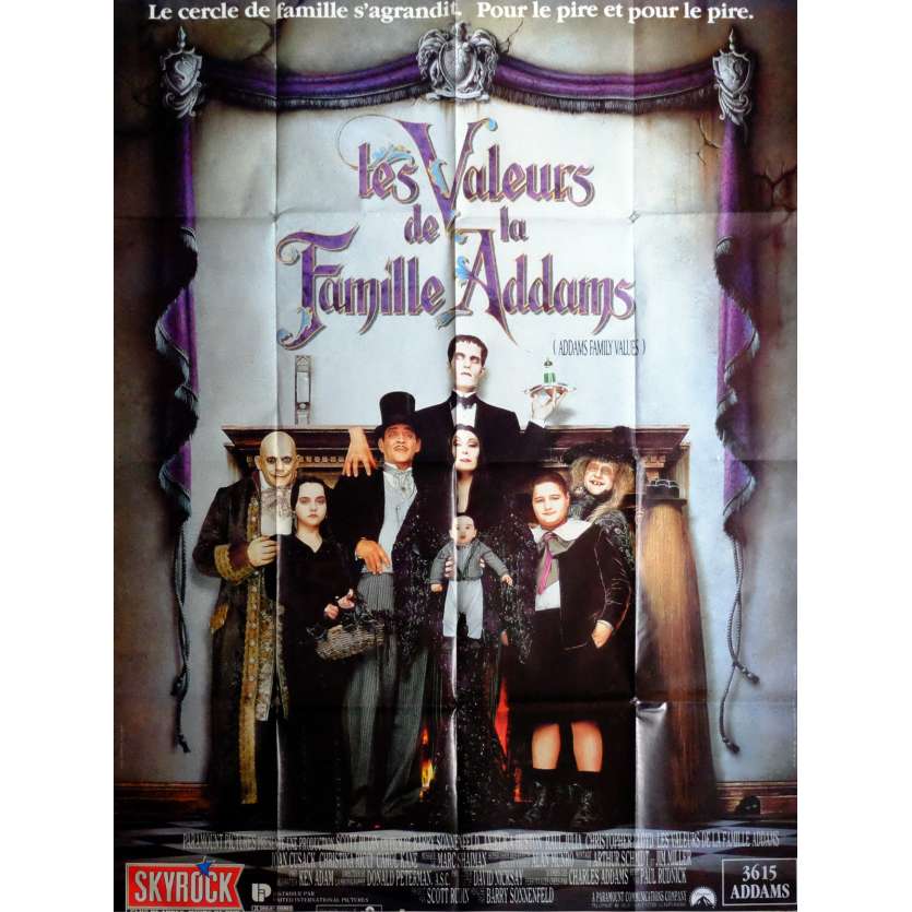 LES VALEURS DE LA FAMILLE ADDAMS Affiche de film 120x160 cm - 1991 - Christina Ricci, Barry Sonnefeld