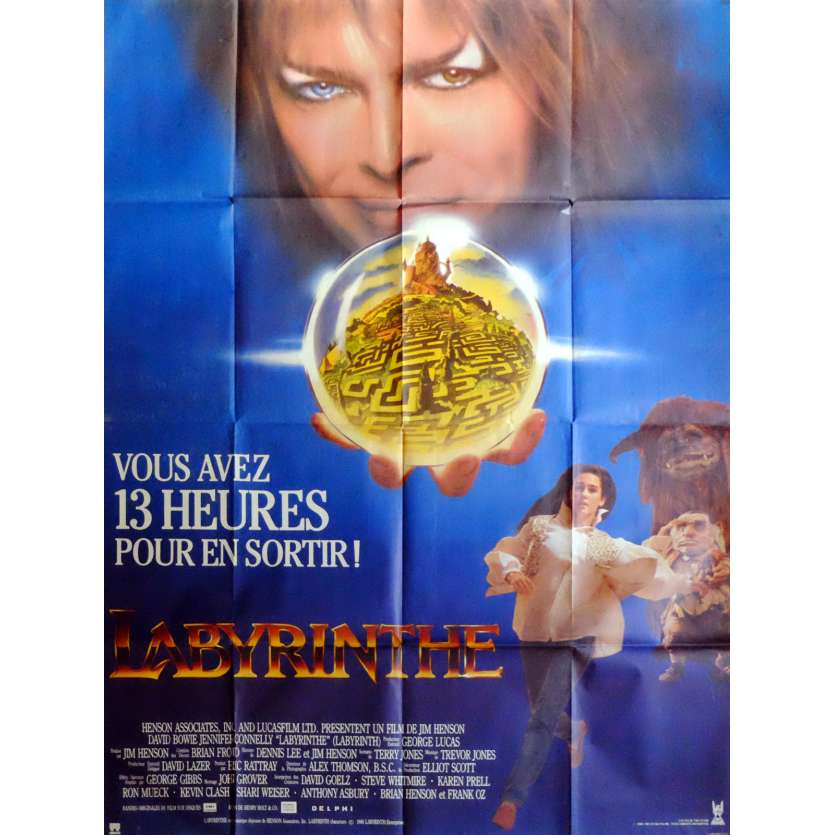 LABYRINTH Movie Poster 47x63 in. French - 1986 - Jim Henson, David Bowie