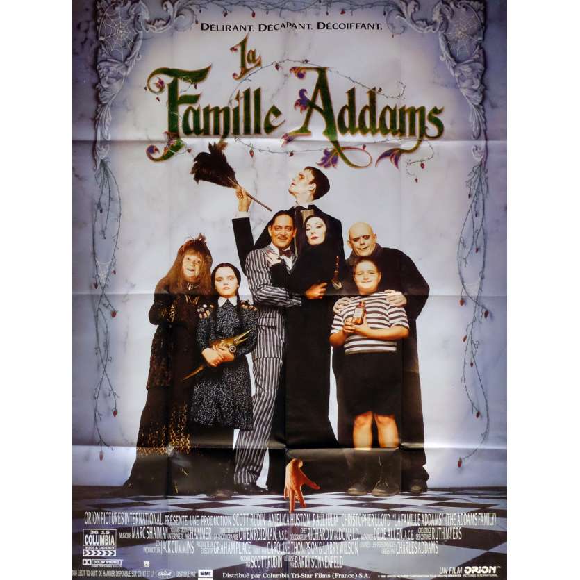LA FAMILLE ADDAMS Affiche de film  120x160 cm - 1991 - Raul Julia, Barry Sonnenfeld
