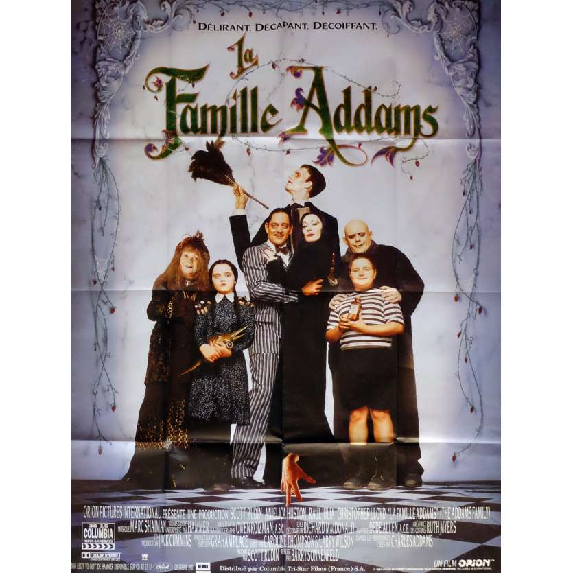 LA FAMILLE ADDAMS Affiche de film 120x160 cm - 1991 - Raul Julia, Barry Sonnenfeld