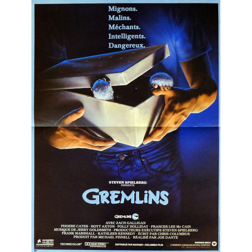GREMLINS Movie Poster  15x21 in. French - 1984 - Joe Dante, Zach Galligan