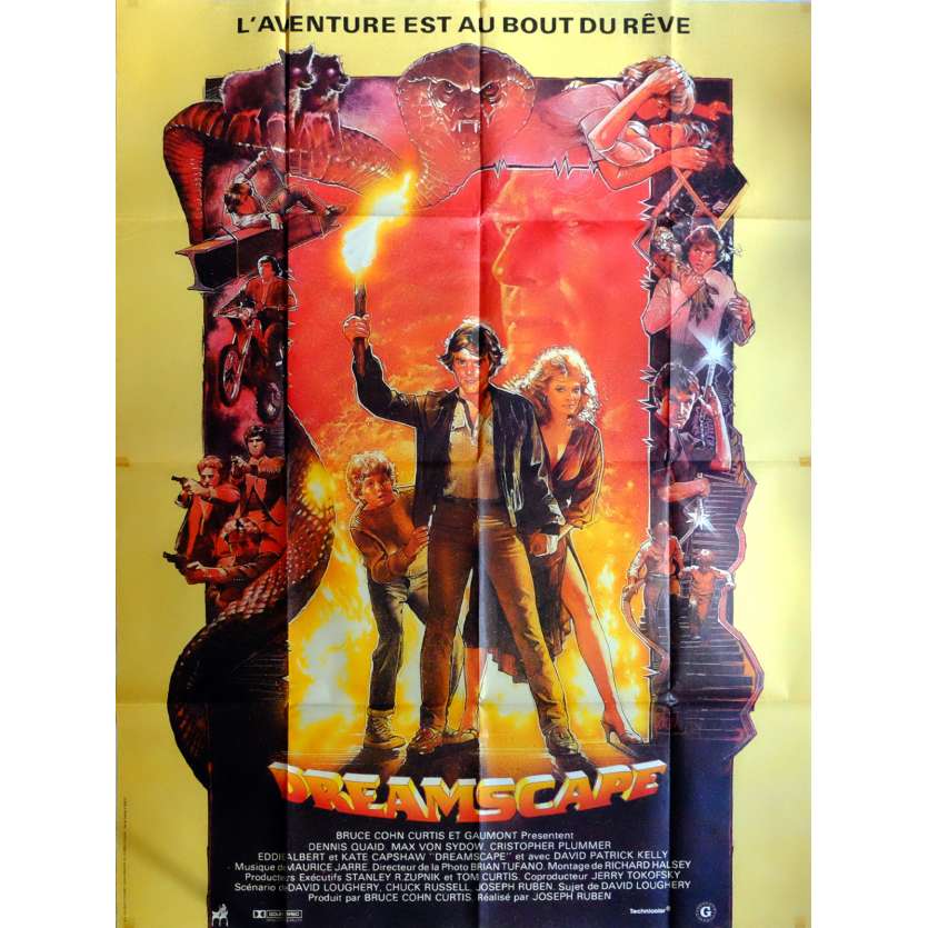 DREAMSCAPE Movie Poster 47x63 in. French - 1984 - Joseph Ruben, Dennis Quaid
