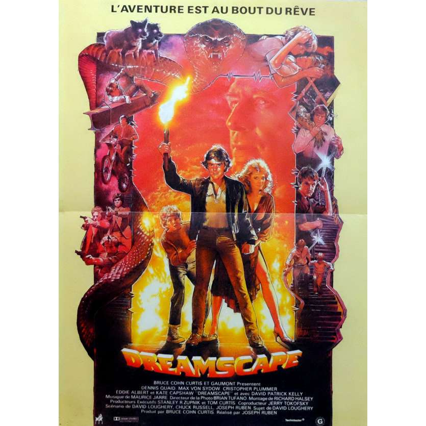 DREAMSCAPE Movie Poster 15x21 in. French - 1984 - Joseph Ruben, Dennis Quaid