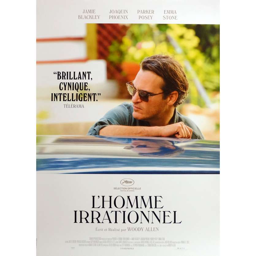 L'HOMME IRRATIONNEL Affiche de film 40x60 cm - 2015 - Joaquim Phoenix, Woody Allen