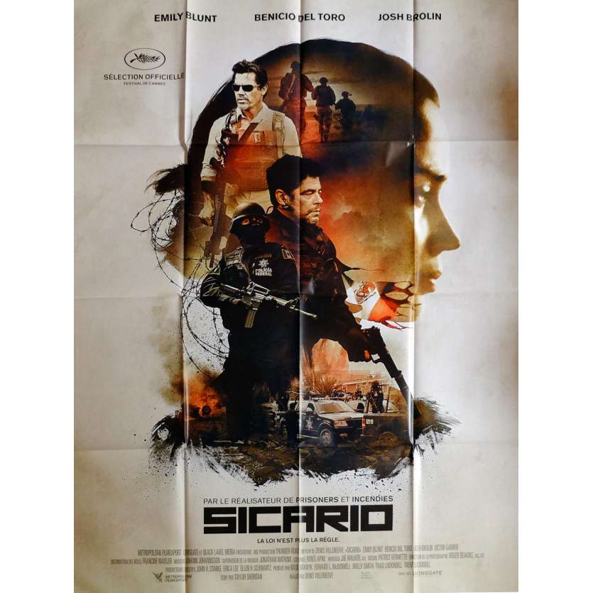 SICARIO Affiche de film 120x160 cm - 2015 - Benicio Del Toro, Dennis Villeneuve