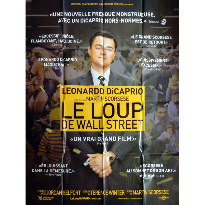 LE LOUP DE WALL STREET Affiche de film  120x160 cm - 2013 - Leonardo DiCaprio, Martin Scorsese