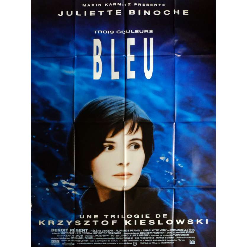 THREE COLORS - BLUE Movie Poster  47x63 in. French - 1993 - Krzysztof Kieslowski, Juliette Binoche
