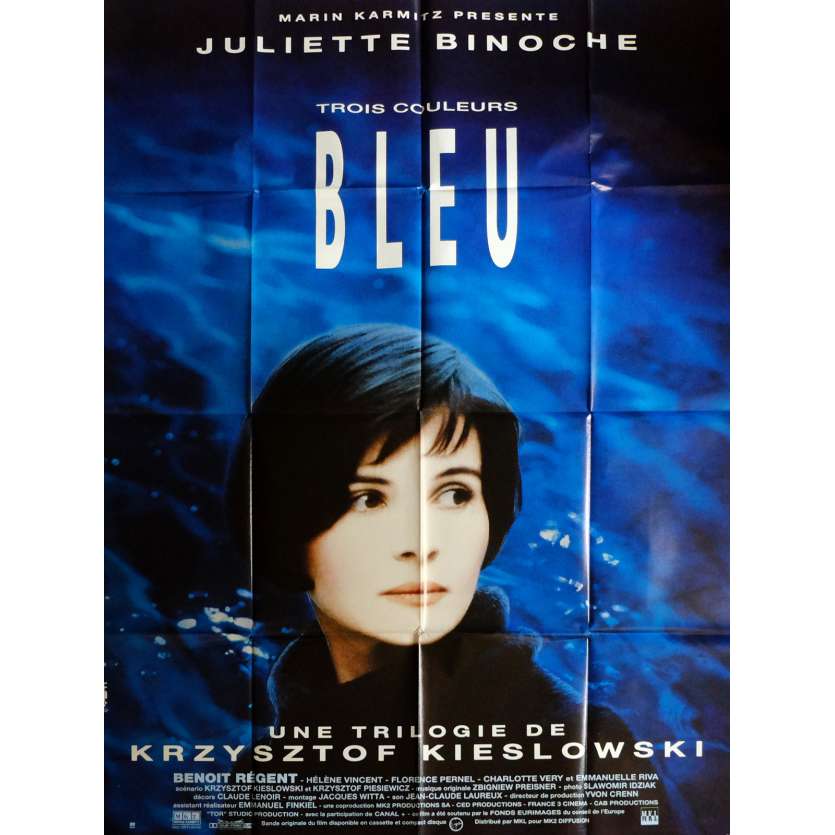 TROIS COULEURS - BLEU Affiche de film 120x160 cm - 1993 - Juliette Binoche, Krzysztof Kieslowski